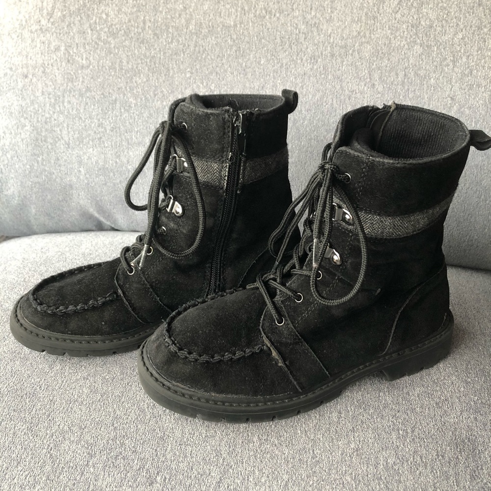 Zara Kids ~ Lace Up Boots with Zipper ~ Size Euro 35 US 5